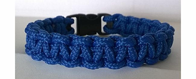 Tradewinds 7`` Royal Blue Paracord 425 Cobra Stitch Bracelet/Wristband. (Small Buckle) Handmade In Norfolk U.K.