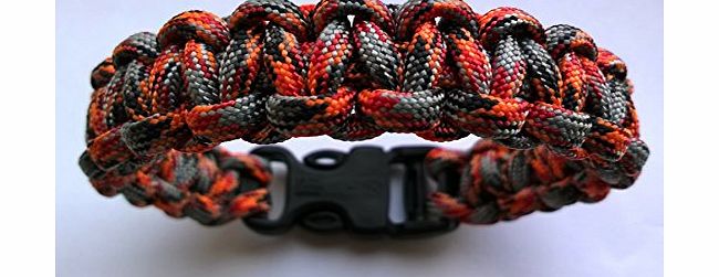 Tradewinds 8`` Ninja Warrior Paracord 550 Cobra Stitch Survival Bracelet/Wristband. Handmade In Norfolk U.K.
