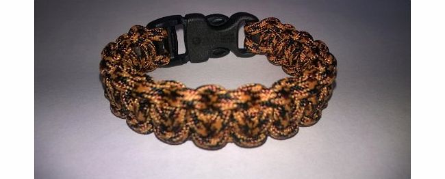 Tradewinds 8`` Safari Camo Paracord 550 Cobra Stitch Survival Bracelet/Wristband. Handmade in Norfolk