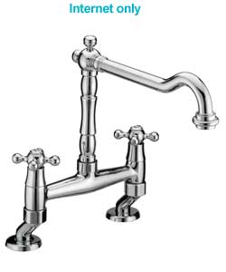 traditional Bridge Sink Mixer Tap - Chrome