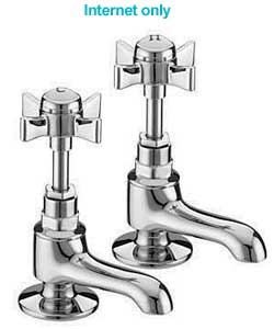 Traditional Crosshead Bath Taps - Chrome
