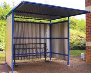 Traditional cycle shelters galvanised sides