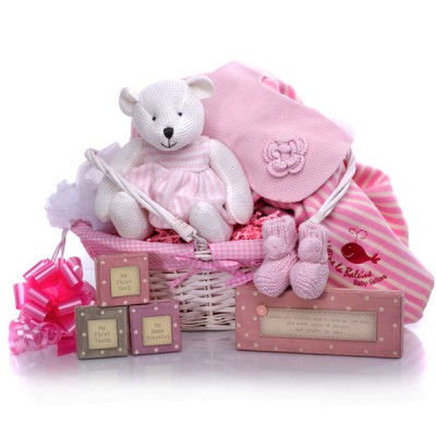Knitted Pink Baby Hamper
