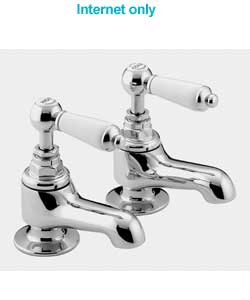 Traditional Lever Basin Taps - Chrome