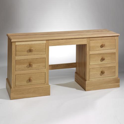 Traditional Light Oak Double Dressing Table