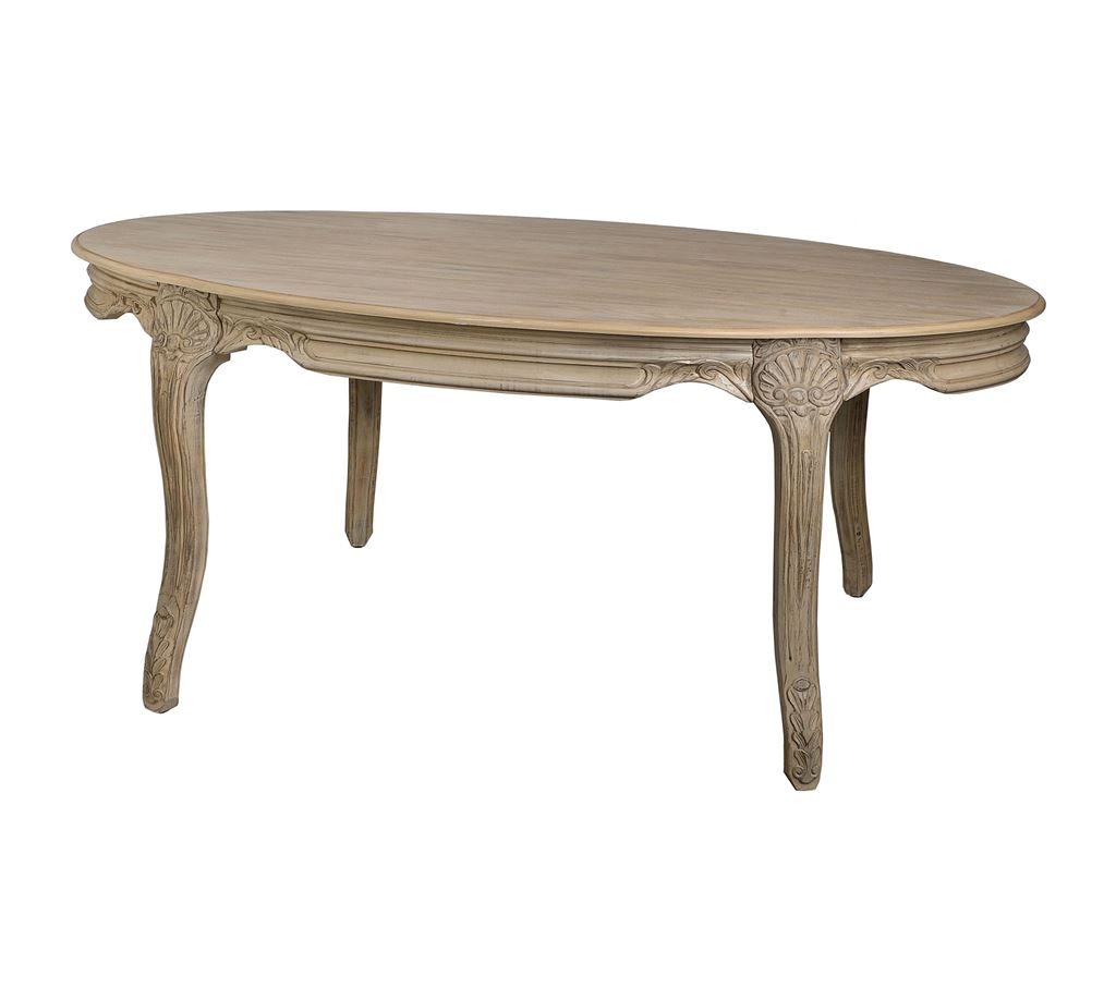 Traditional Limed Oak Oval Dining Table