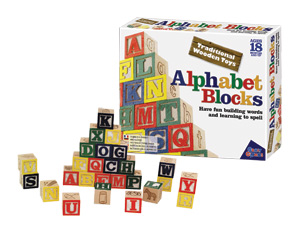 traditional Wooden Toys A-Z Alphabet Blocks