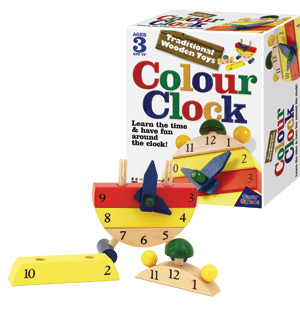 traditional Wooden Toys Colour Clock