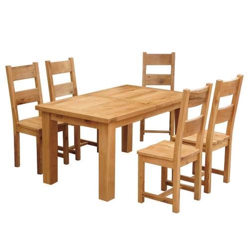 Trafalgar Oak Large Dining Set + Wooden Chairs