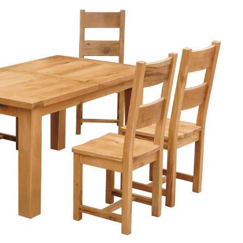 Trafalgar Oak Small Dining Set + Wooden Chairs