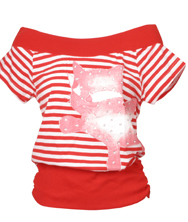 Traffic People Striped Cat Print Top
