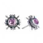 Traidcraft Amethyst Stud Earrings in Giftbox