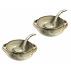 Traidcraft Soup Bowls with Spoons (Set of 2)