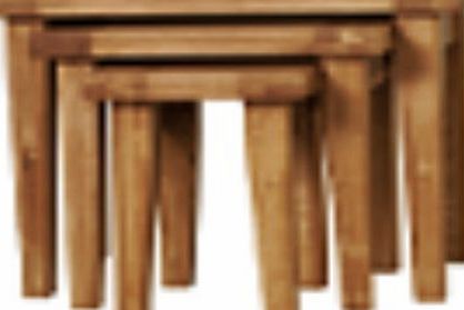 Trans Continental Group Ltd Transcontinental Group Montreal Oak Nest of 3 Tables, Brown