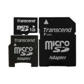 Transcend 1GB Micro SD Memory Card With 2 Adapters