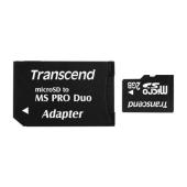 transcend 2GB MicroSD Card With MS Pro Duo Adapter