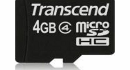 Transcend 4GB microSDHC CL4 Memory Card with SD adapter