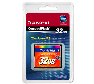 transcend Compact Flash (CF) Memory Card - 32GB - Ultra Speed 133X