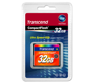 transcend Compact Flash (CF) Memory Card - 32GB - Ultra Speed 133X