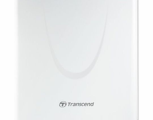 Transcend Portable USB 2.0 Slimline 8x DVD writer - white