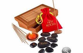 Treat Gifts Hot Stone Therapy Pack - Hot Rocks Gift Set - Relaxing Present - Birthday, Christmas, Valentines Day Gift