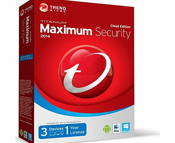 Trend Micro, Inc. Trend Micro Titanium Maximum Security 2014 - 1 Year 3 PC