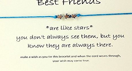 TrendsMe Best Friend/Sisters/Birthday/MUM Wish Bracelet Tibetan Charm Personalised Gift[Best Friend,Turquoise]