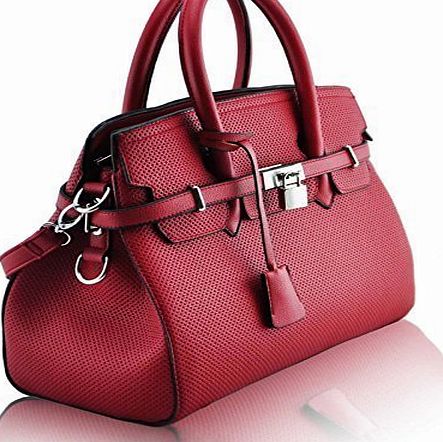 New Womens Designer Inspired Handbag Work Satchel Faux Leather Shoulder Bags (Nude Fashion With Long Strap)