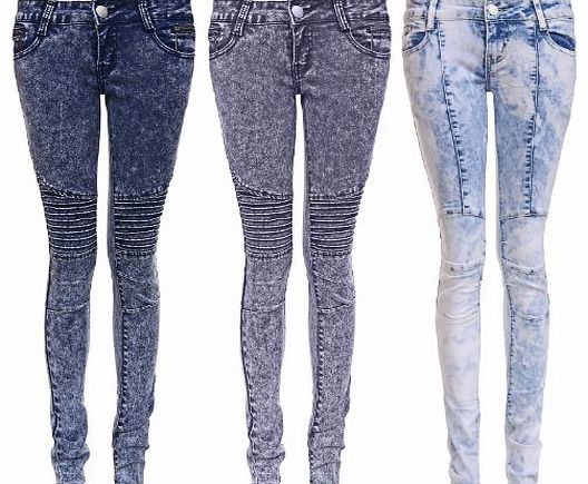 Womens Ladies Slim Fit Skinny Fit Acid Wash Denim Jeans Trouser Size UK 6-14 (UK 14 (42), Acid Wash RK-2022)