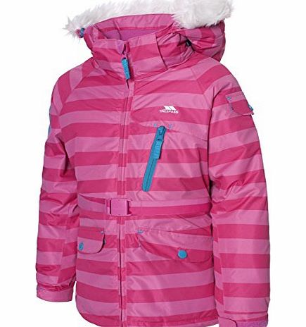 Trespass Girls Lissa Ski Jacket - Soft Pink Stripe, Size 5/6