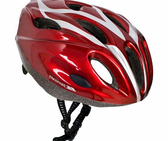 Trespass Kids Tanky Cycle Safety Helmet - Metallic Red, 52-56 cm
