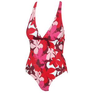Ladies Trespass Santamba Swimsuit. Plum Camo