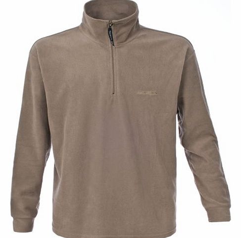 Trespass Mens Lap 1/2 Zip Fleece - Fawn, Large