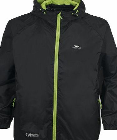 Trespass Qikpac Packaway Jacket - Black, Size 11/12