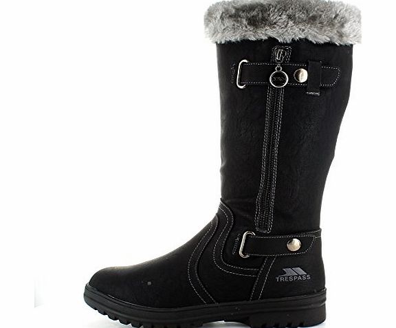 Trespass Womens Bertha Sherpa Fleece Lined Casual Winter Boots Black