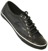 Black Mesh and Leather Plimsoles