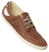 Tretorn Brown Leather Deck Shoes