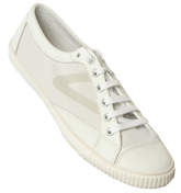 White Mesh and Leather Plimsoles