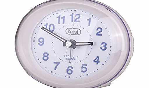 Trevi SL3052 Alta Quartz Alarm Clock with LED Backlight and Silent Sweep (White)