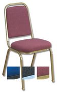 Banqueting Chair Upholstered Stackable Seat W390xD390xH460mm Burgundy with Gold Frame