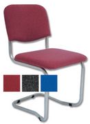 Cantilever Chair Upholstered Stackable Seat W480xD420xH470mm Silver Frame Burgundy