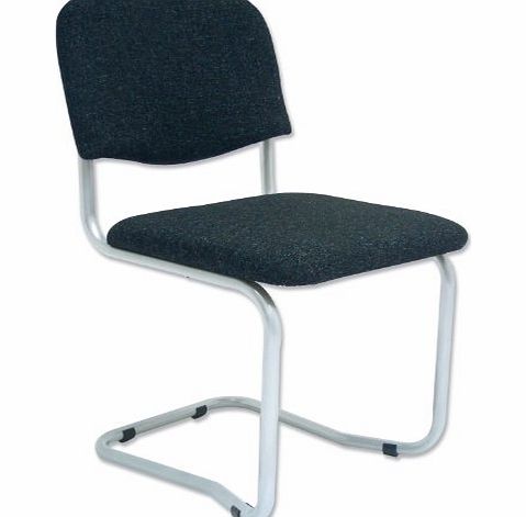 Trexus Cantilever Chair Upholstered Stackable Seat W480xD420xH470mm Silver Frame Charcoal