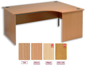 Classic Desk Radial Panel End Right-hand