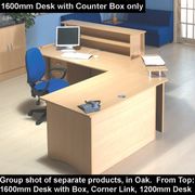 Trexus Reception Desk with Counter Box W1600xD800xH1116mm Oak
