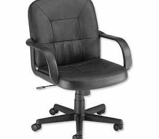 Rutland Managers Armchair Basic Back H520mm W480xD460xH440-560mm Leather Ref 10312-02F
