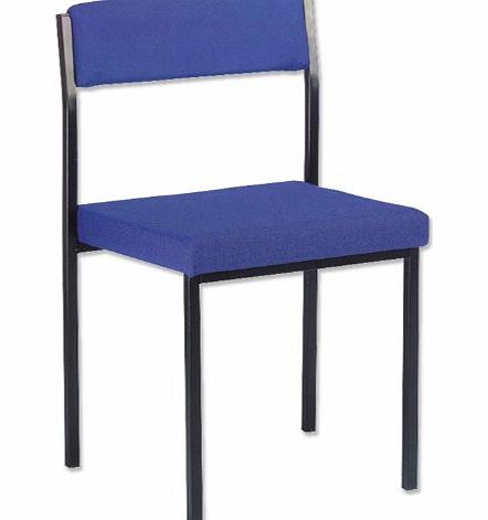 Trexus Side Chair Stacking Steel Frame Upholstered Seat W410xD410xH460mm Blue