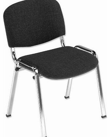 Stacking Chair Chrome with Seat W480xD450xH460mm Charcoal