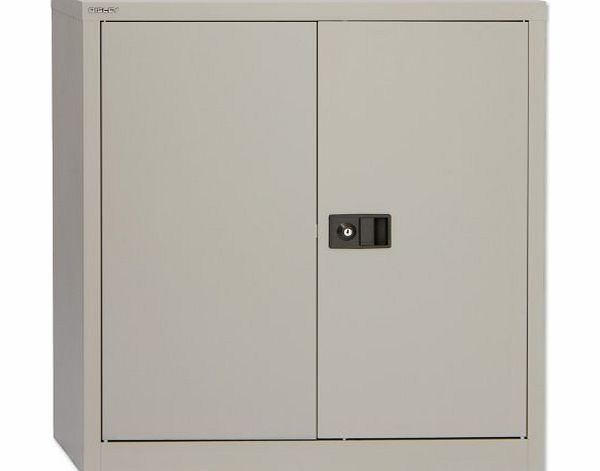 Trexus Storage Cupboard Steel 2-Door W914xD400xH1000mm Grey