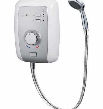 Triton White Brushed Steel Effect 8.5kW Shower