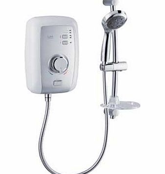 Triton White Brushed Steel Effect 9.5kW Shower